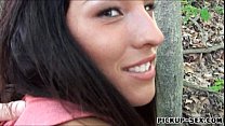 Smiling Czech girl Maria Fiori flashes tits and fucked for cash