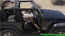 Jeep sex filmed by drone