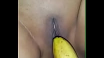 Her pussy liked the banana #3