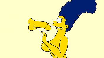 Marge глубоко заглатывает и кончает - первая анимация Marge
