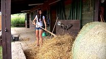 Megan Cox Masturbates Outdoors. See Her Getting Hot In The Hay.