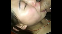 Asian chick blowing cock and eating cum