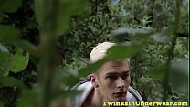 Twunks dick sucked after rimming ass outdoors