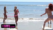 Gorgeous surfer babes fuck with life guard