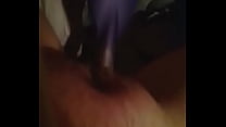 Fucking my tight little pussy with a brush