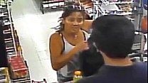 Hot Woman Flashes Boobs at Cashier Short on Cash