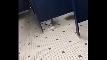 Handjob in the public bathroom