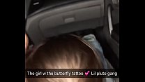 Girl wit butterfly tattoo giving head