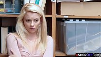 Blonde petite teen hard fucked by a mall cops fat cock