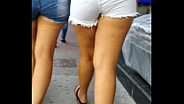 Hot little fat walking down the street in shorts