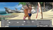 Hot 3D whore is dancing on the beach with a random guy