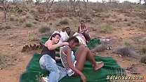 verdadeiro safari africano orgia de sexo em grupo na natureza