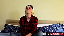 Thick twink cock ends up getting attention after interview