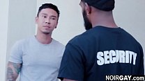 Schwarze schwule Sicherheit fickt den Verdächtigen - Interracial Gay Sex