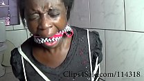 black slave tied and gagged with her own panties