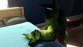 Sexy wolf fuck at bedroom