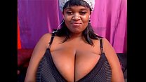 Very huge black tits on cam