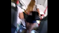 Teen with long legs and great ass in the bus Spy