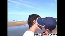 Hardcore jeune Euro Santiago Masur baise sur la plage