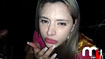 Mônica Lima sucking a stranger in the cabin and taking cum in the face. PART.2