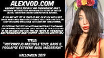 Hotkinkyjo più giocattoli, maratona anale estrema gape & prolapse ad Halloween 2019