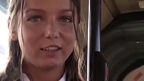 Girl stripped naked and fucked in public bus