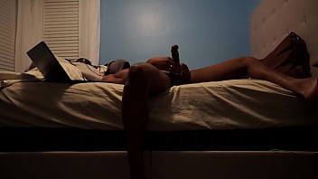 Fit black teen strokes his BBC when he's home alone