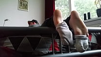 Young boy my boy feet on bed request vid