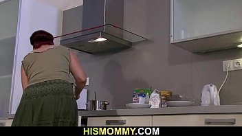 Lesbian fun with mom and at the kitchen