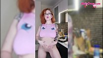 Busty Redhead Dances Naked on Kitchen - Soft Erotica