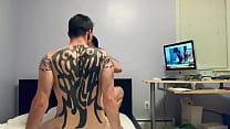 Tattooed Muscle Fucking Doggie Style