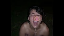 Piss Dusche für ein Schwein
