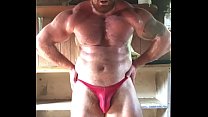 Part 2. Sweaty Bodybuilder Flexing in Skimpy Posers BeefBeast Hot Sexy Musclebear Alpha Hung Big dick huge cock giant balls tattoo stud jock hairy top cocky dominant muscle Worship bull