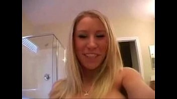 Blonde Creams Up Her Tits On Webcam