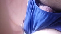 cock throbbing in dark blue underwear