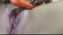 Carrot on pussy
