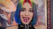 Rainbow Teen Bitch Roxy Lips Vs Tough Daddy Nick Rock ! Deep anal balls, slaps, licking male ass, hard NRX074