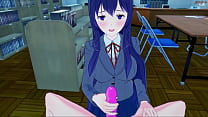 Yuri getting strapon fucked from lesbian's POV - Doki Doki Literature Club Hentai.