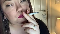 BBW Tina Snua Smokes A Cigarette With Snap Inhales