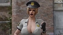 Polizistin will meinen Schwanz 3d Animation