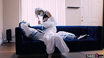 Crazy quarantine pandemic porn with blonde teen Lola Fae and her partner