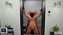 Stud (JJ Knight) Eats Out Twinks (Joey Mills) Tight Small Butt Pounds Him In An Elevator - Men - Follow and watch Joey Mills at www.men.com/joey