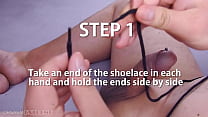 Cock And Ball Bondage Tutorial - Easy Guide How To Tie Cock & Balls With Shoelace & Masturbation with Satisfyer Men and Intense Orgasm