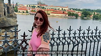Чешский пикап рыжей русской туристки, публичный минет и секс КлеоМодель
