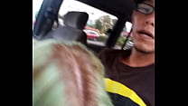 Hand job blowjob In the car outside 711