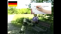 Chico alemán soñando con follar con una madura pelirroja en el parque