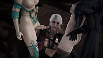 The Witcher Triple Futanari - Ciri faz sexo com Triss e Yennefer