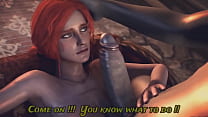 Triss Merigold se convirtió en una puta para Geralt - El hombre se folla a Triss (Anna Shaffer) en todos los agujeros y Cun en su cara, Witcher Porno