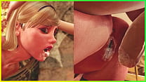 3D Shemale Stieftante und ihr Stiefsohn fickten Stiefschwester in alle Löcher und Sperma in Muschi und Mund - Hot Futanari Animated Sex