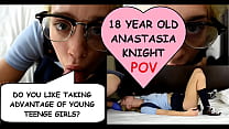 "Do you like taking advantage of age girls?" asks 18 year old student Anastasia Knight to creepy old man Joe Jon